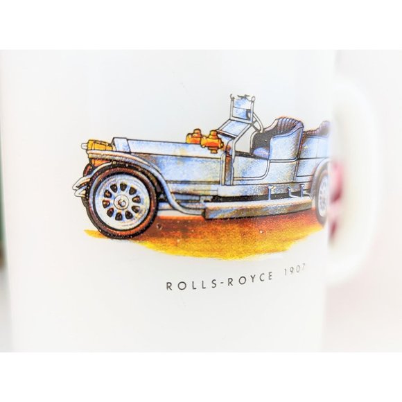 White Milk Glass Mug Rolls Royce 1907 | Rolls-Royce Collectible Mug Antique Car - Picture 4 of 5
